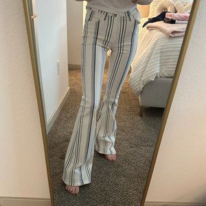 FRAME Striped Flared Pants